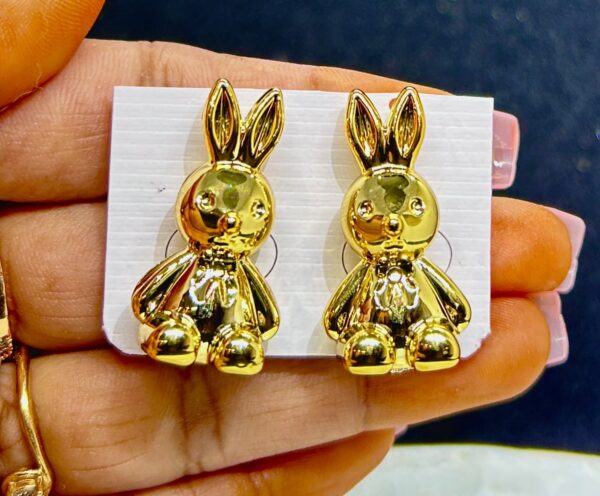 Kawai Korean Golden Bunny Earrings