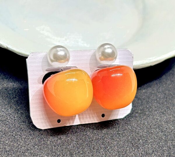 Sakura Korean Orange Cherry Stud Earrings
