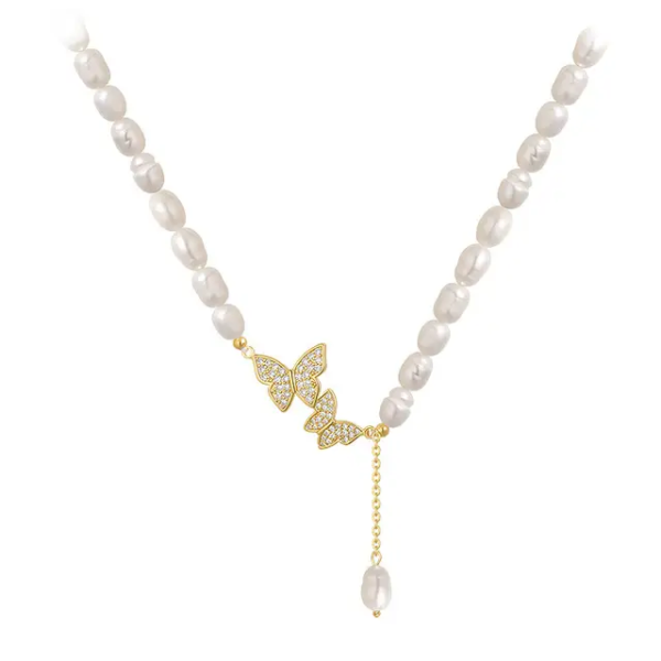 Korean Butterfly Pearl Pendant - Image 5