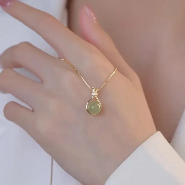Korean Olive Green Round Pendant - Image 3