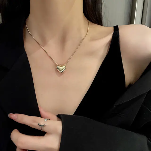 Korean Gold Plated Heart Pendant - Image 2