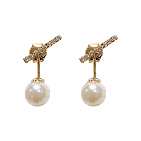 Korean Pearl Gold Plated Drop Earrings