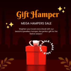 A curated gift hamper filled with various items, including jewelry, accessories, and possibly other small gifts, presented in a decorative box.