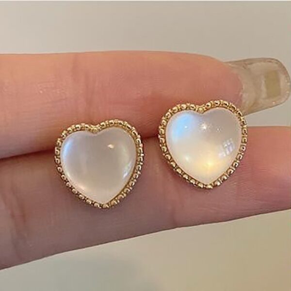 White heart studs