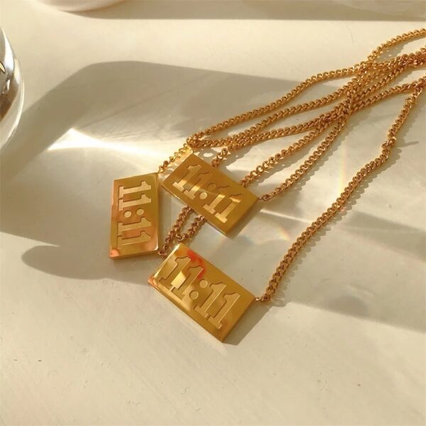 Anti tarnish 11:11 lucky pendant chain - Image 2