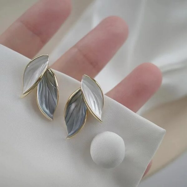 Korean Leaf Earrings - Image 3