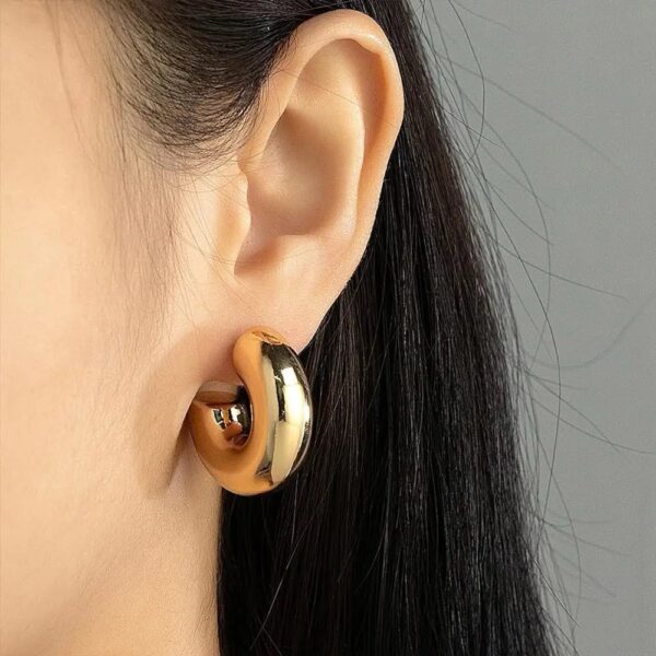 Korean C Shape Stud Earrings - Image 2