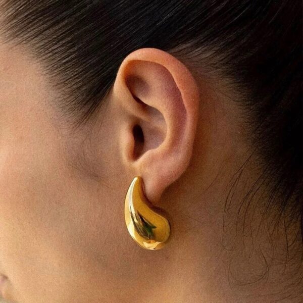 Water Drop Gold Stud Earrings