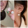 Korean Minimalist Pearl Rhinestone-studs set of 2 - Image 2