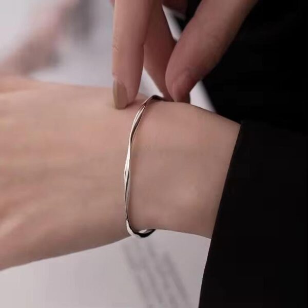 Korean Anti Tarnish Twisted Cuff Bracelet Bangle | Aesthetic Adjustable Jewellery - Image 5