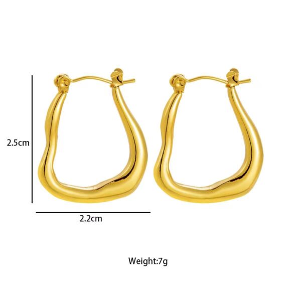 Anti Tarnish Stainless-steel Asymmetric Loop Earrings| Viral Aesthetic Korean Fashion - Image 4
