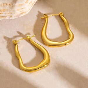 Anti Tarnish Stainless-steel Asymmetric Loop Earrings| Viral Aesthetic Korean Fashion