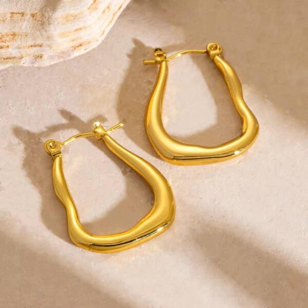 Anti Tarnish Stainless-steel Asymmetric Loop Earrings| Viral Aesthetic Korean Fashion