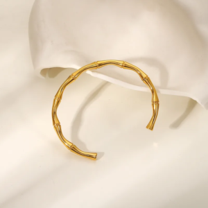 Anti-Tarnish Lucky Bamboo Adjustable Gold Bracelet