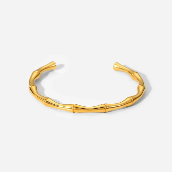 Anti-Tarnish Lucky Bamboo Adjustable Gold Bracelet - Image 3