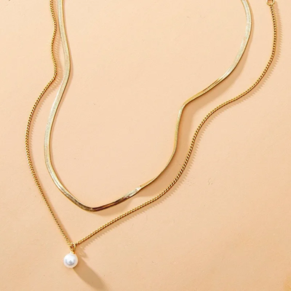 Korean Pearl Two Layered Snake Chain - Image 2