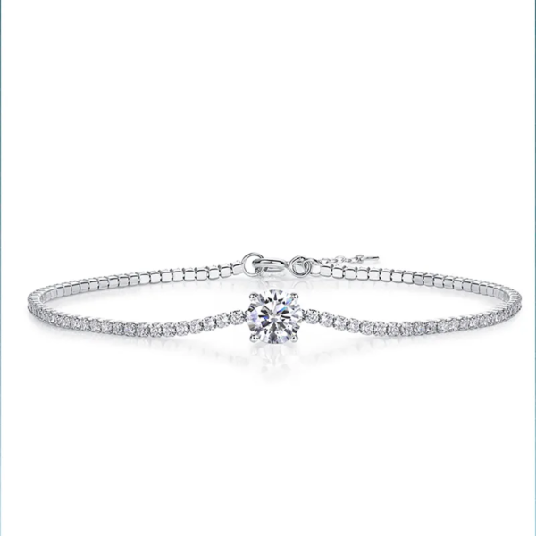 Silver Round Rhinestone Bracelet - Image 3