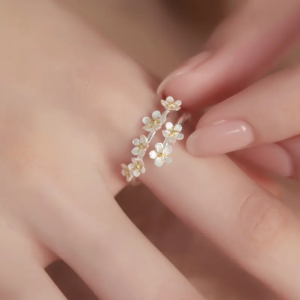Korean Pure 925 Sterling Silver Flower Ring
