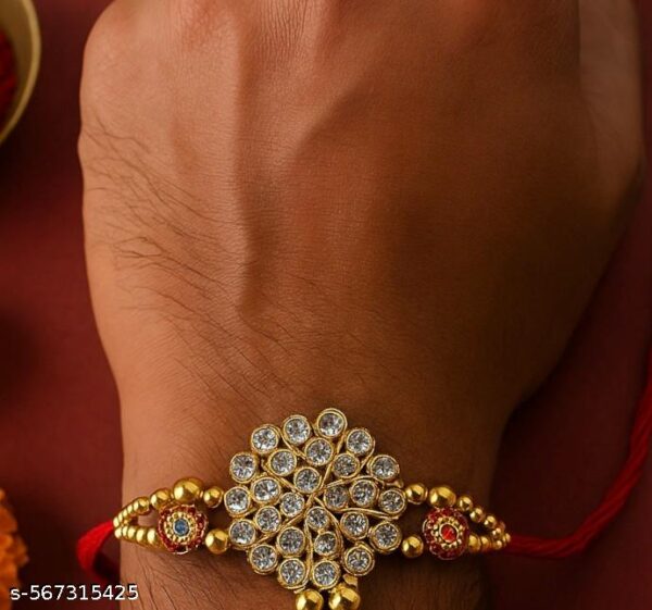 Trending Rhinestone Rakhi Set of 6 | Aesthetic Raksha Bandhan Special Rakhi - Image 3