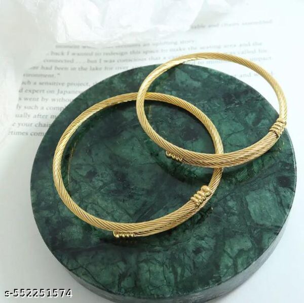Korean 18k Gold Plated Anti-Tarnish Elastic Bracelet | Viral Aesthetic Korean Fashion | Elegant Trendy Jewellery - Image 2