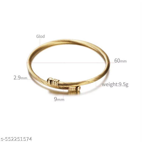Korean 18k Gold Plated Anti-Tarnish Elastic Bracelet | Viral Aesthetic Korean Fashion | Elegant Trendy Jewellery - Image 4