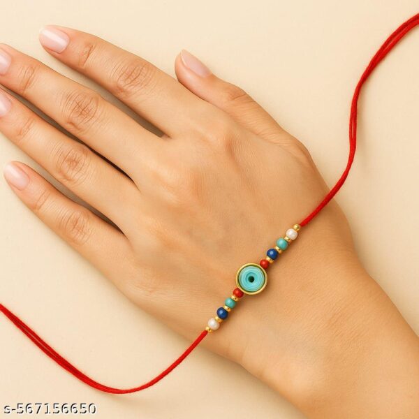 Bhaiya Bhabhi Rakhi Set Of 2 | Resin Nazar/Evil Eye Rakhi | Raksha Bandhan Special, Viral Trendy Rakhi - Image 2