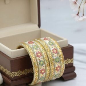 Turkish Floral Metal Bangle Set of -6