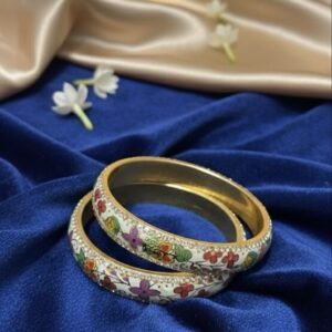 Turkish Floal Metal Kada Bangles set of -2