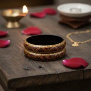 Rajasthani Wooden Multicolour Bangles set of-2