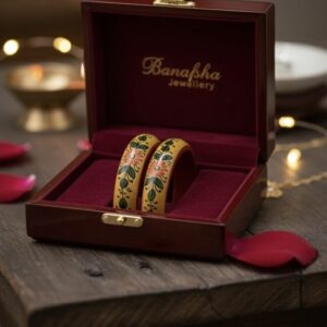 Rajasthani Hand Painted Wooden Bangle Set of -2