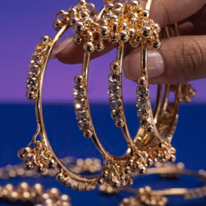 Rhinestone kashmiri bangles set of -4