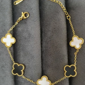 Anti tarnish lucky clover bracelet (dual color)