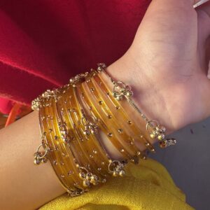 Mustard Yellow Kashmiri Bangles