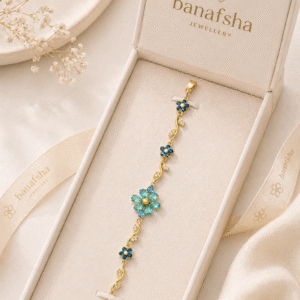 Blue flower crystal bracelet