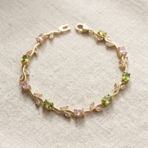 Green and Pink Tulip bracelet