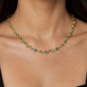 Light Blue Full Tulip Necklace