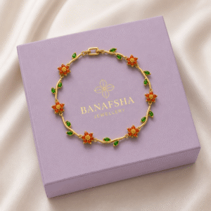 Deep orange flower bracelet