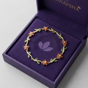 Deep orange flower bracelet