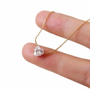 Anti-Tarnish Heart Solitaire Pendant with Chain