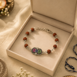 Bro Rudraksh Oxidized Rakhi