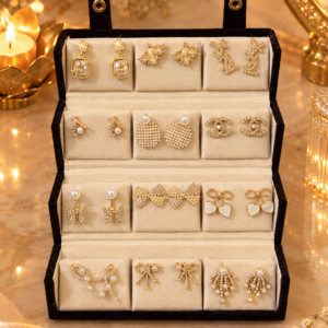 Korean Bling earring box set of 12